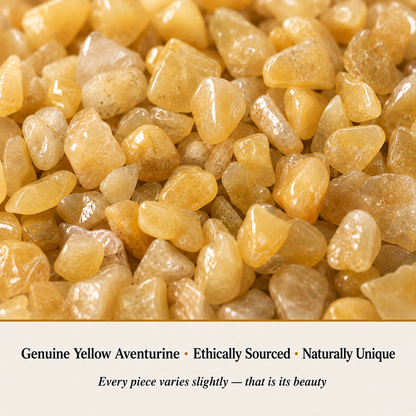 Close-up of Yellow Aventurine Chips showing natural crystal texture and detail