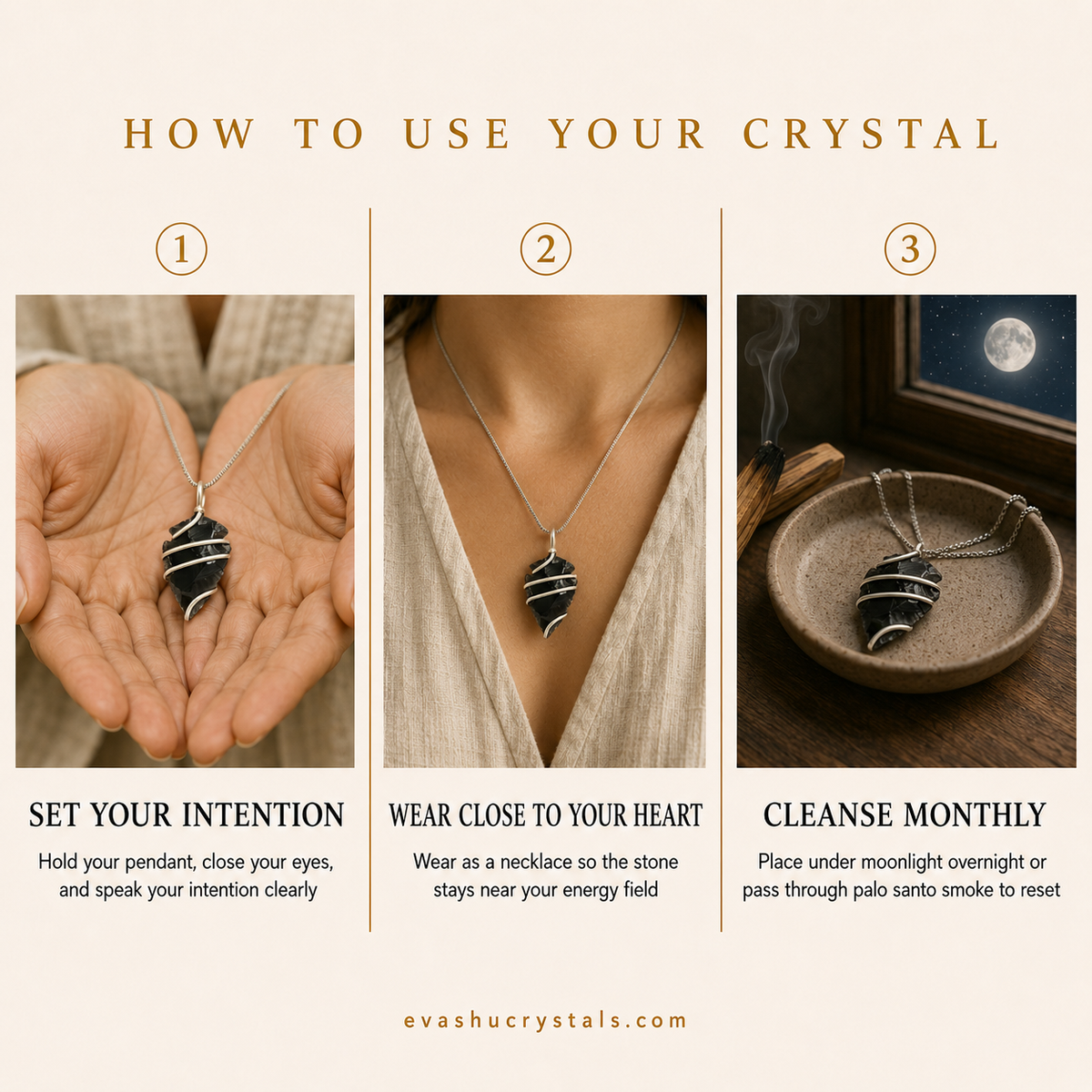 Black Obsidian Arrowhead Pendant wear, intention and care guide