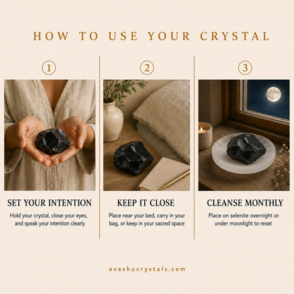Black Obsidian raw stone placement and care guide