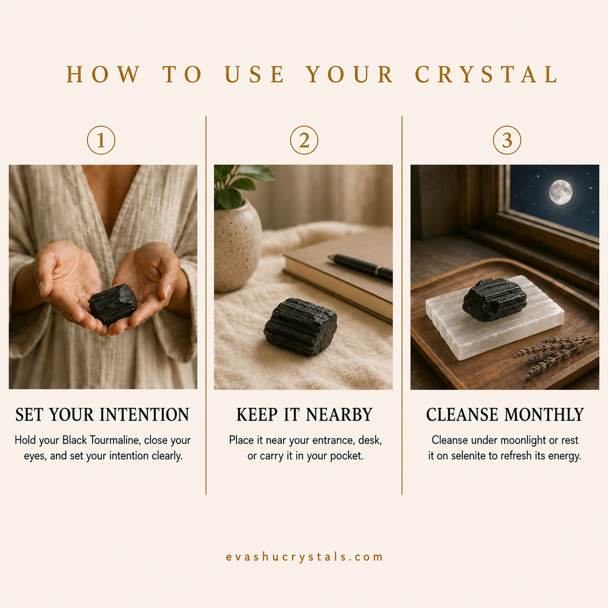 Black Tourmaline Raw Stone placement and care guide