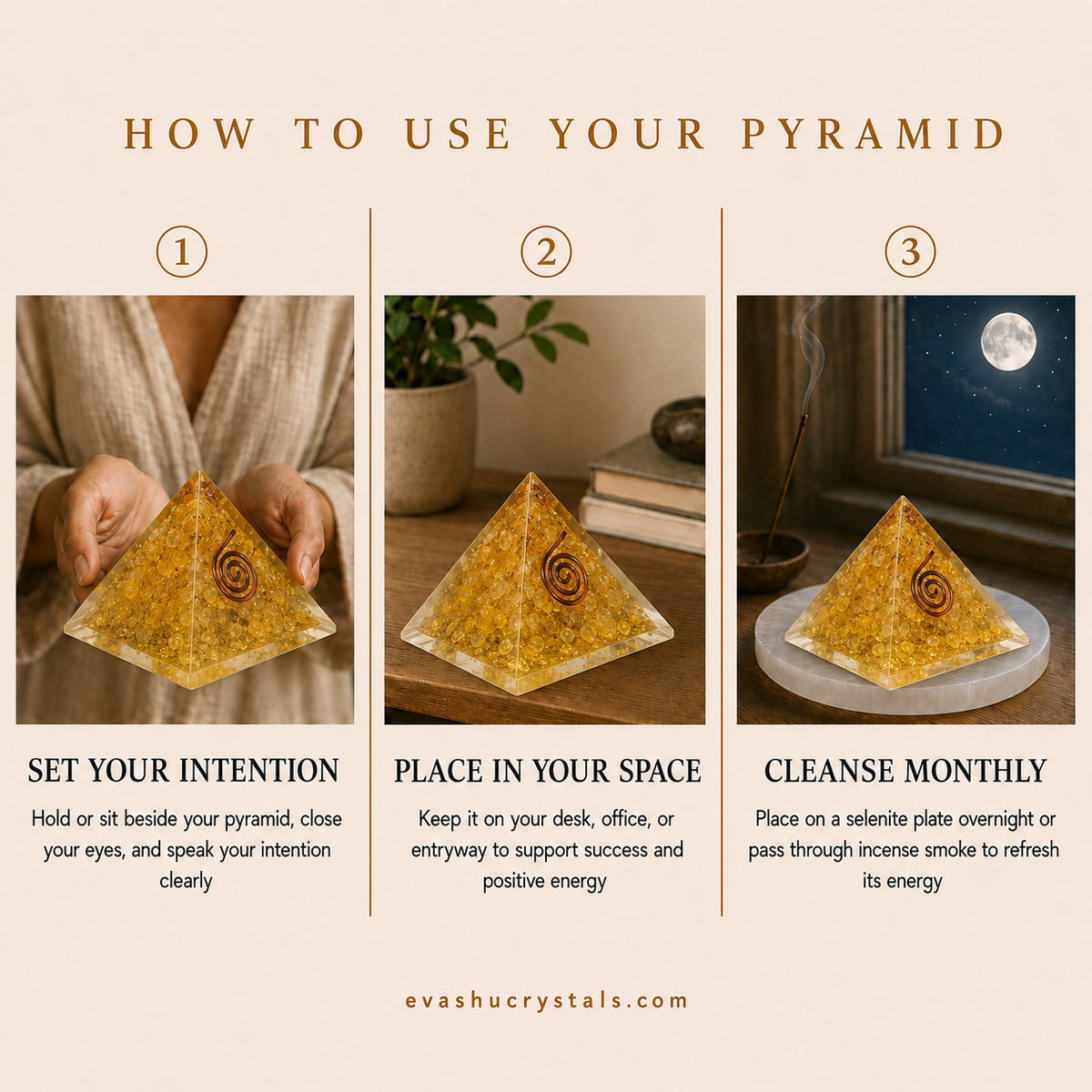 Citrine Pyramid placement and care guide