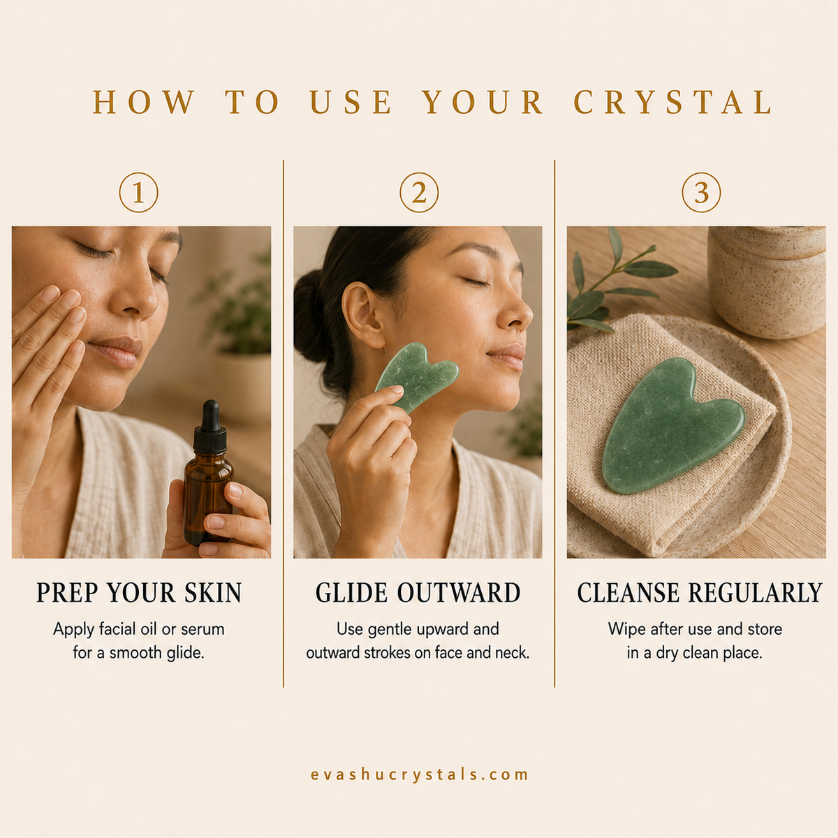 Green Aventurine Gua Sha wearing, placement, intention and crystal care usage guide