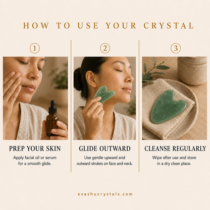 Green Aventurine Gua Sha wearing, placement, intention and crystal care usage guide