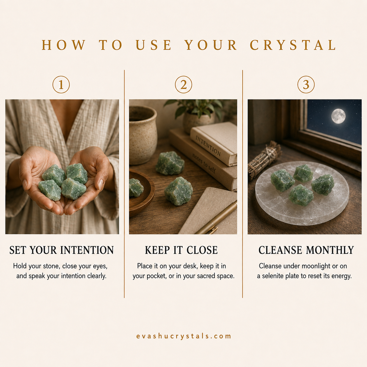 Green Aventurine Stone wearing, placement, intention and crystal care usage guide