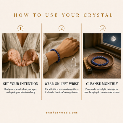 Lapis Lazuli Bracelet wearing, intention and crystal care usage guide
