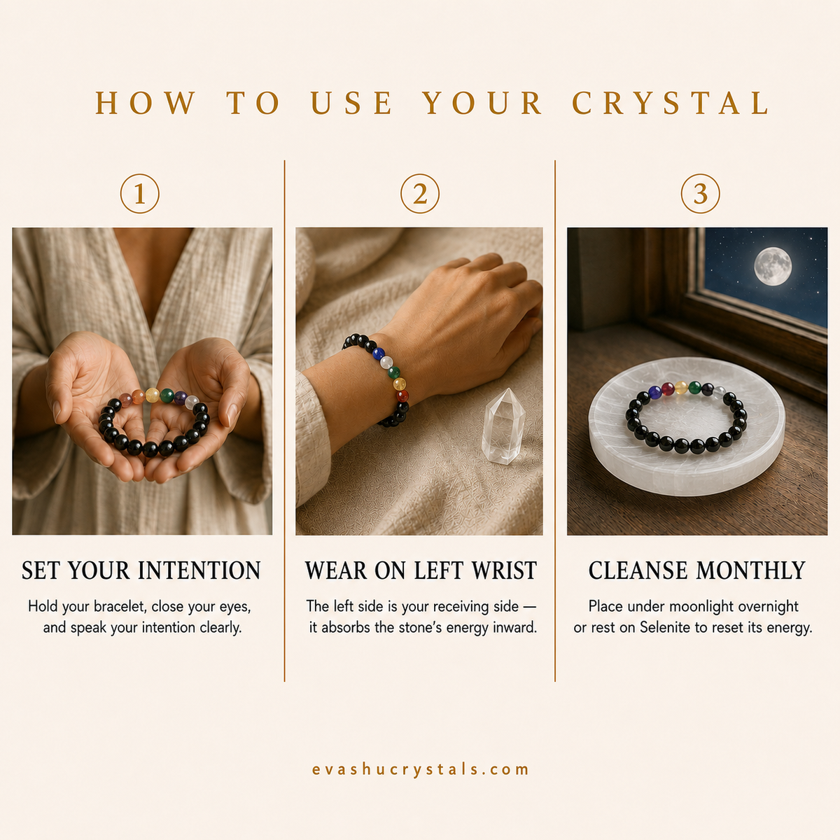 Navratna Bracelet wearing, placement, intention and crystal care usage guide