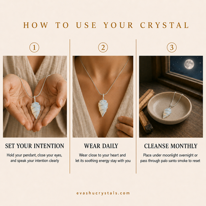 Opalite Arrowhead Pendant wearing, placement and care guide