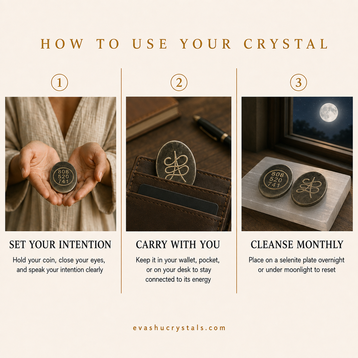 Pyrite Zibu symbolic coin placement and care guide