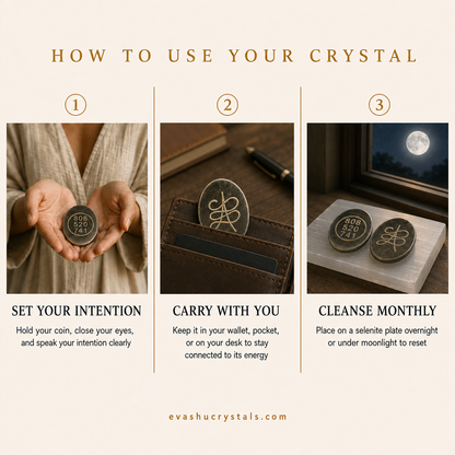 Pyrite Zibu symbolic coin placement and care guide