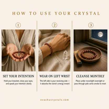 Red Jasper Bracelet wearing, intention and crystal care usage guide
