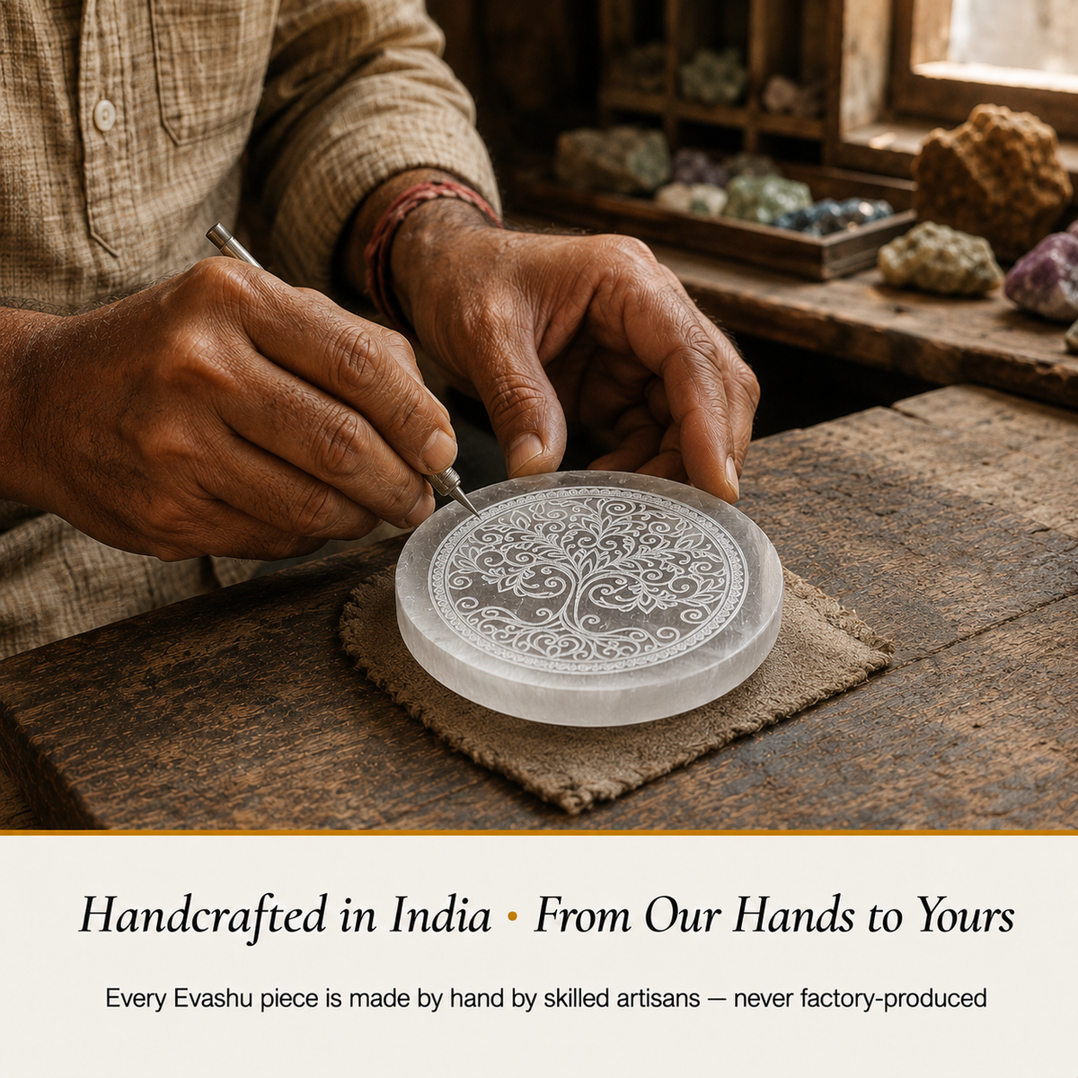 Selenite Flower of Life Charging Plate placement and care guide