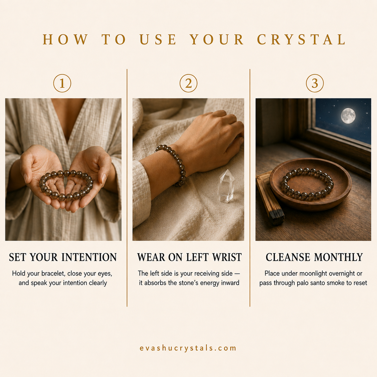 Smoky Quartz 8 mm Bracelet wear and care guide