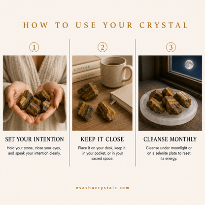 Tiger Eye Stone wearing, placement, intention and crystal care usage guide