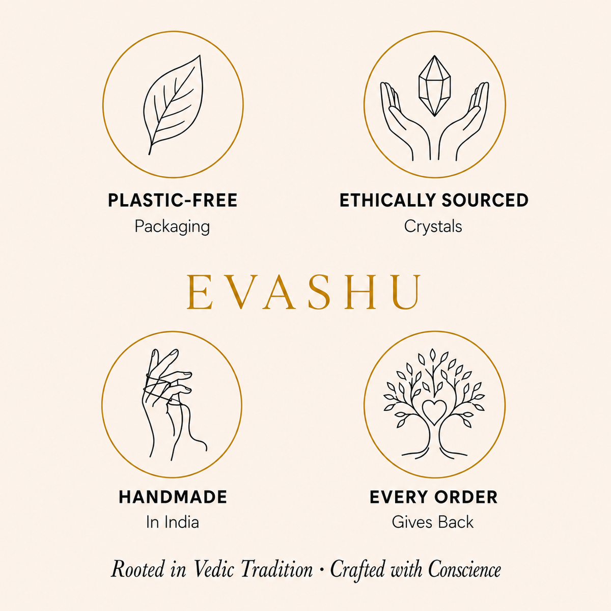 4 Mukhi Rudraksha by Evashu Crystals with sourcing, handmade and brand values