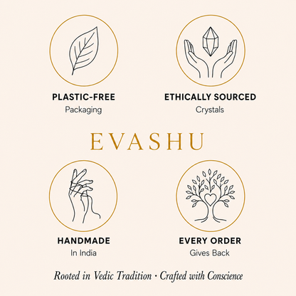4 Mukhi Rudraksha by Evashu Crystals with sourcing, handmade and brand values
