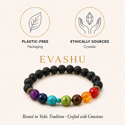 Black Obsidian, 7 Chakra & Evil Eye Bracelet for Protection