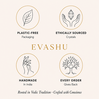 7 Chakra Pencil Pendant by Evashu Crystals with sourcing, handmade and brand values