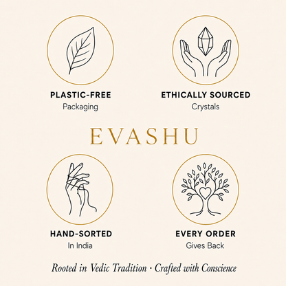 Amazonite Chips by Evashu Crystals with sourcing, handmade and brand values