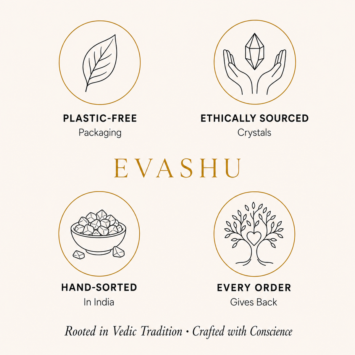 Amethyst Chips by Evashu Crystals with sourcing, handmade and brand values