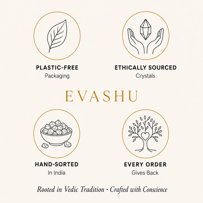 Amethyst Chips by Evashu Crystals with sourcing, handmade and brand values