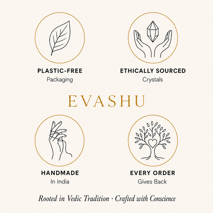 Black Tourmaline Chips by Evashu Crystals with sourcing, handmade and brand values