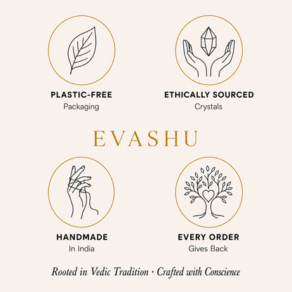Black Tourmaline Hexagon Pendant by Evashu Crystals with sourcing, handmade and brand values