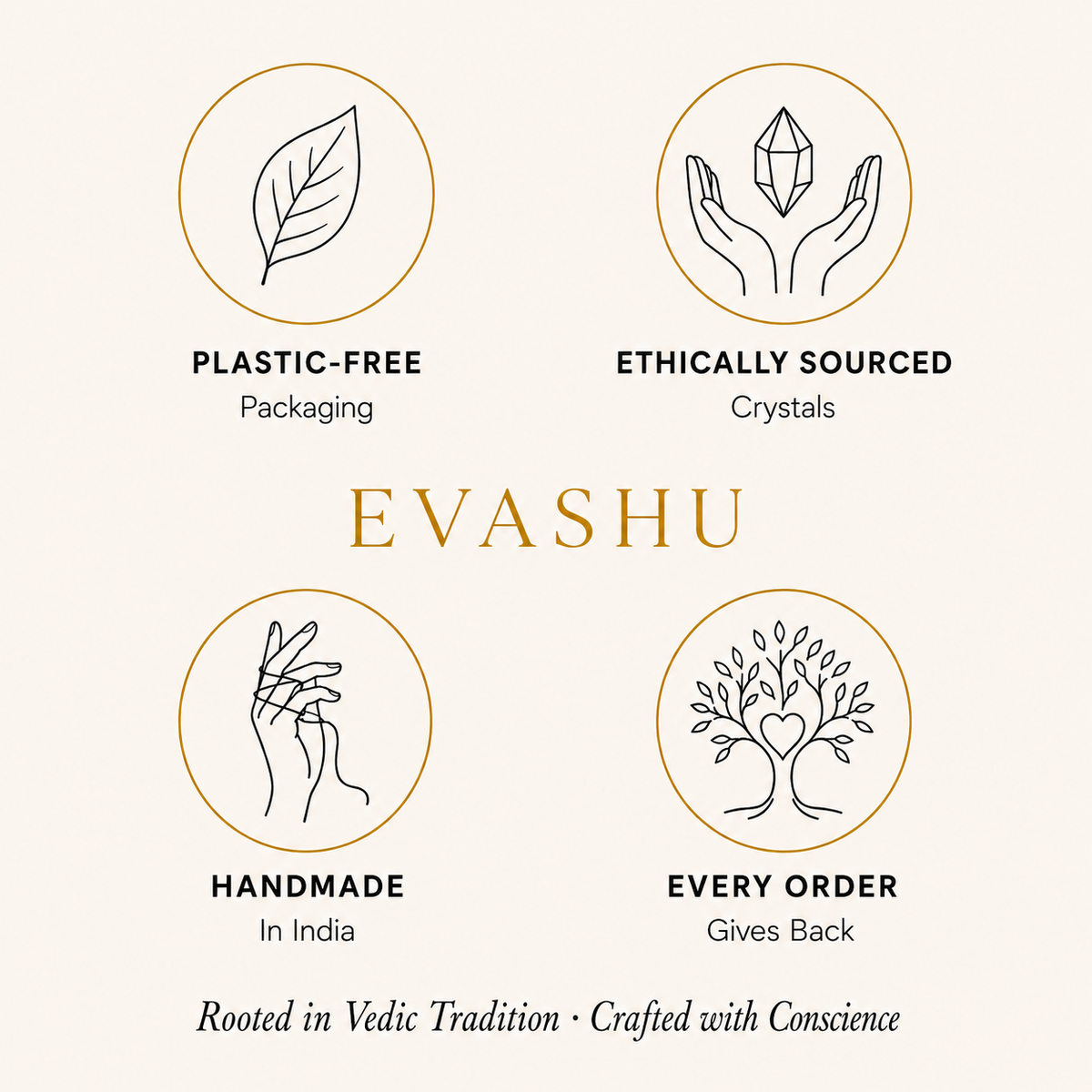 Clear Quartz Chips by Evashu Crystals with sourcing, handmade and brand values