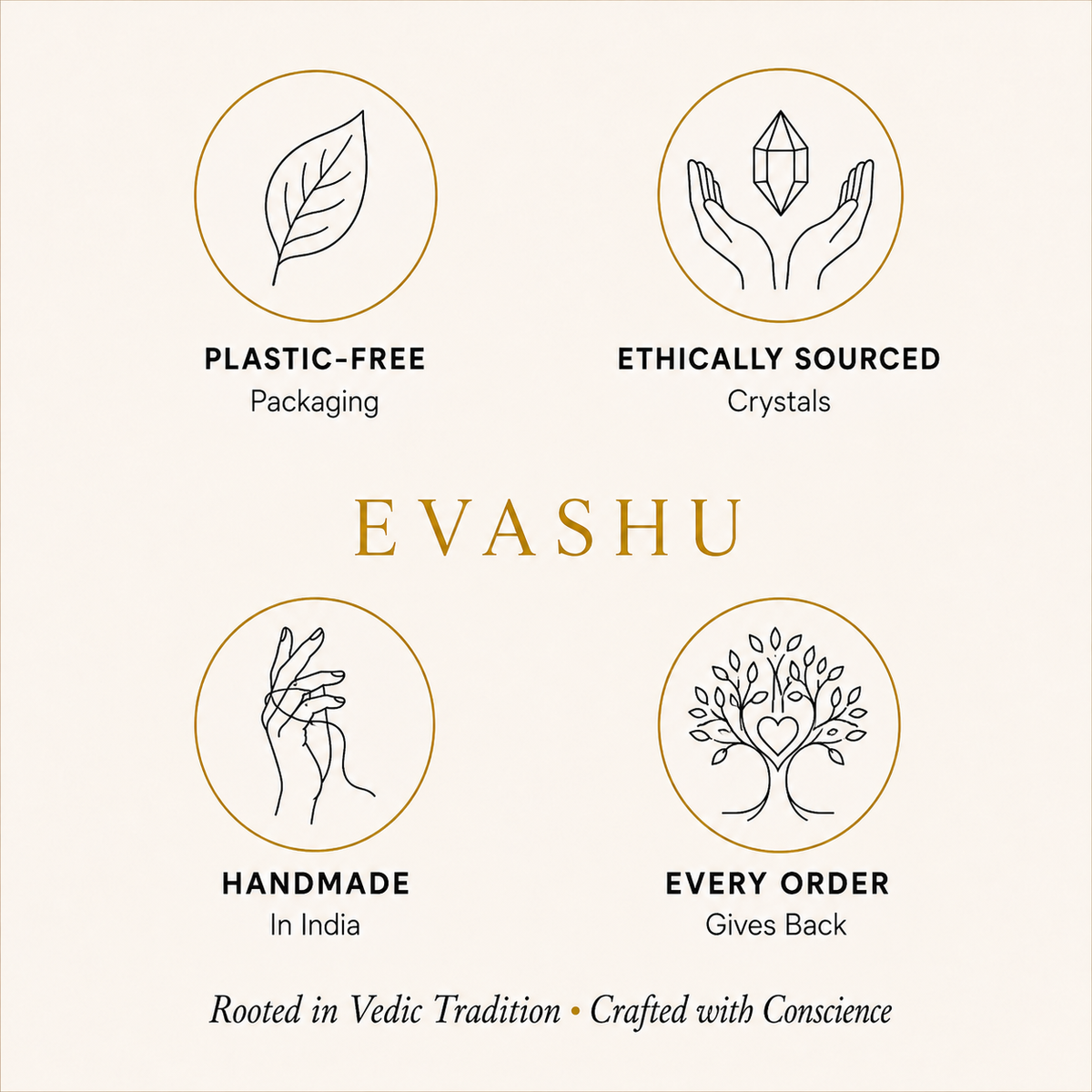 Clear Quartz Gua Sha by Evashu Crystals with sourcing, handmade and brand values