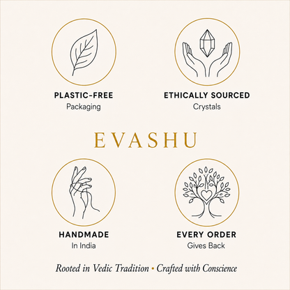 Clear Quartz Gua Sha by Evashu Crystals with sourcing, handmade and brand values