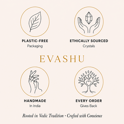 Clear Quartz Pencil Pendant by Evashu Crystals with sourcing, handmade and brand values