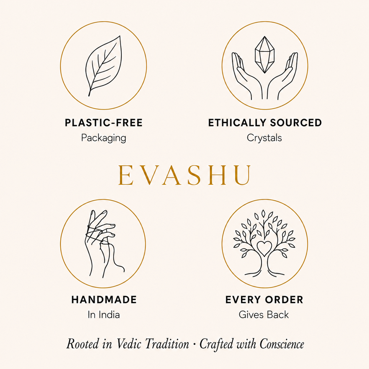 Gomti Rudraksha Tree by Evashu Crystals with sourcing, handmade and brand values