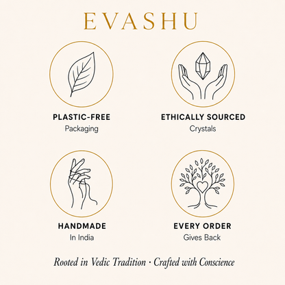 Pyrite Angel by Evashu Crystals with sourcing, handmade and brand values