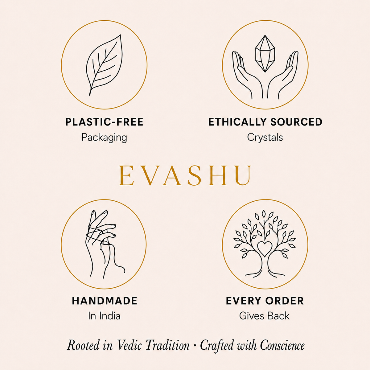 Pyrite Pencil Pendant by Evashu Crystals with sourcing, handmade and brand values