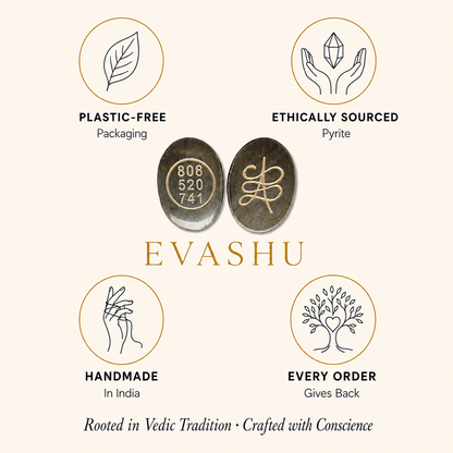 Pyrite Zibu symbolic coin by Evashu Crystals - product and brand information