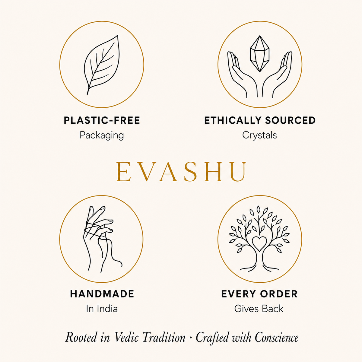 Rose Quartz Stone by Evashu Crystals with sourcing, handmade and brand values