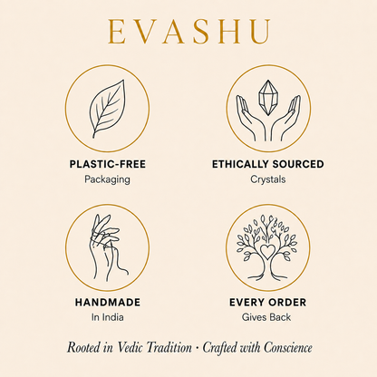 Selenite 7 Chakra Plate by Evashu Crystals with sourcing, handmade and brand values