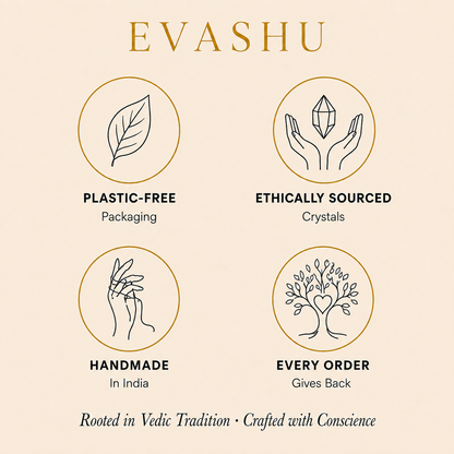 Selenite 7 Chakra Square Plate by Evashu Crystals with sourcing, handmade and brand values