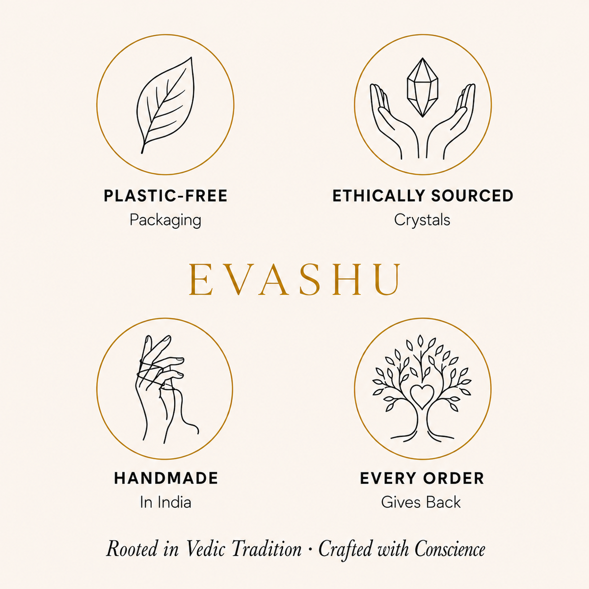 Selenite Bowl + Ganesha by Evashu Crystals with sourcing, handmade and brand values