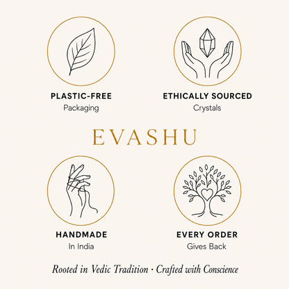 Selenite Stone by Evashu Crystals with sourcing, handmade and brand values