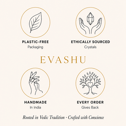 Tiger Eye Chips by Evashu Crystals with sourcing, handmade and brand values