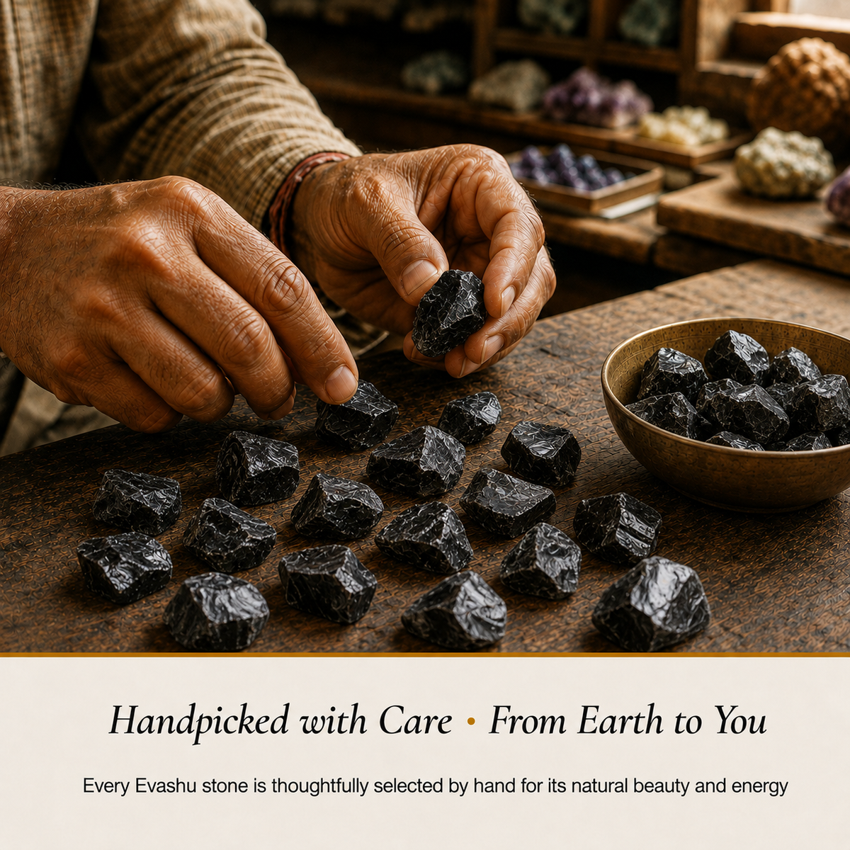 Black Obsidian raw stone by Evashu Crystals - product information