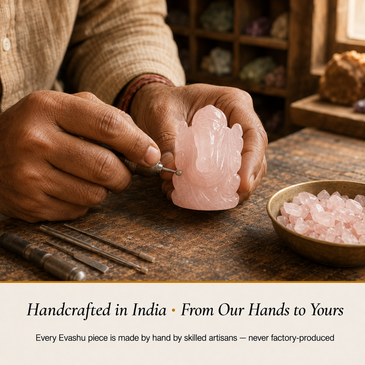 Rose Quartz Ganesha idol product information