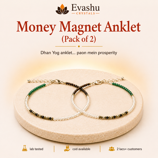 Green Aventurine, Tiger Eye, Citrine, Pyrite & Prosperity Crystal Anklet Set for Growth