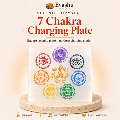 Natural Selenite Flower of Life Charging Plate for Clarity