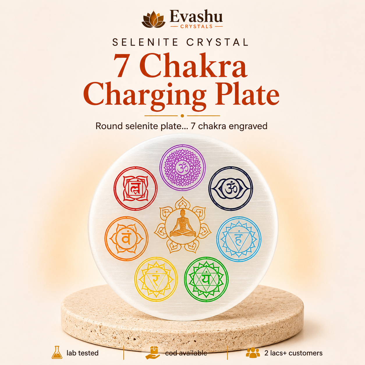 Natural Selenite Round Charging Plate for Cleansing