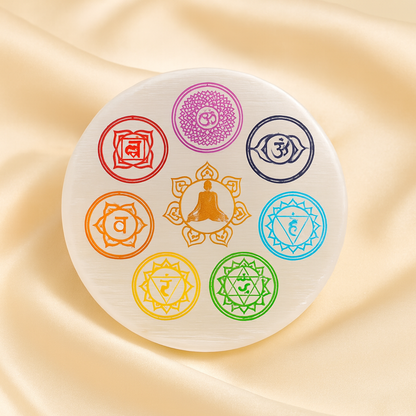 Natural Selenite Round Charging Plate for Cleansing