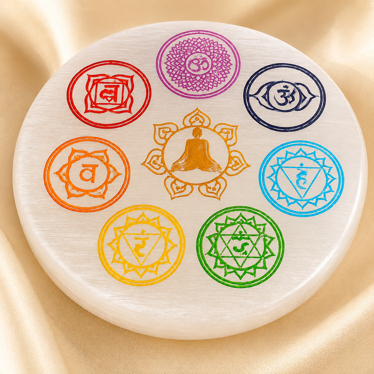 Natural Selenite Round Charging Plate for Cleansing