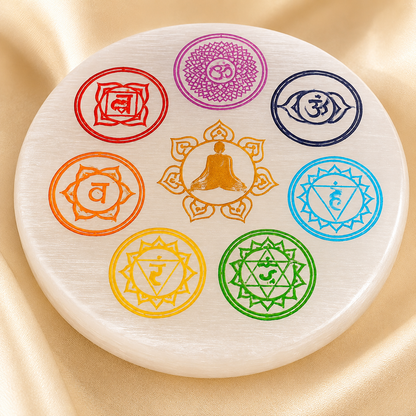 Natural Selenite Round Charging Plate for Cleansing