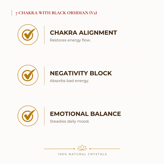 7 Chakra with Black Obsidian Bracelet - Image 2