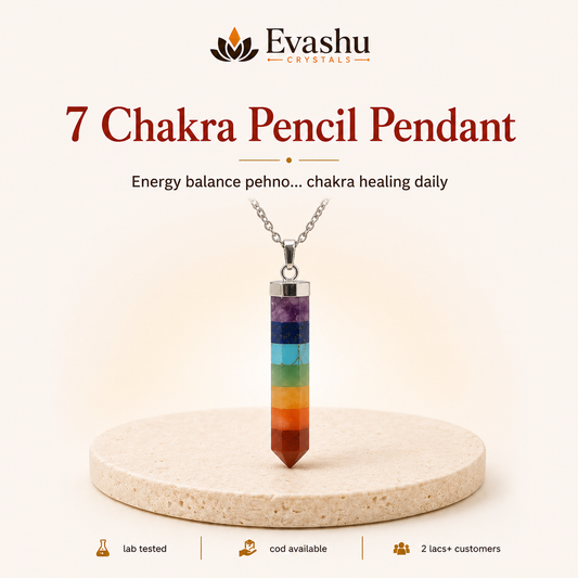 Natural 7 Chakra Pencil Pendant for Balance